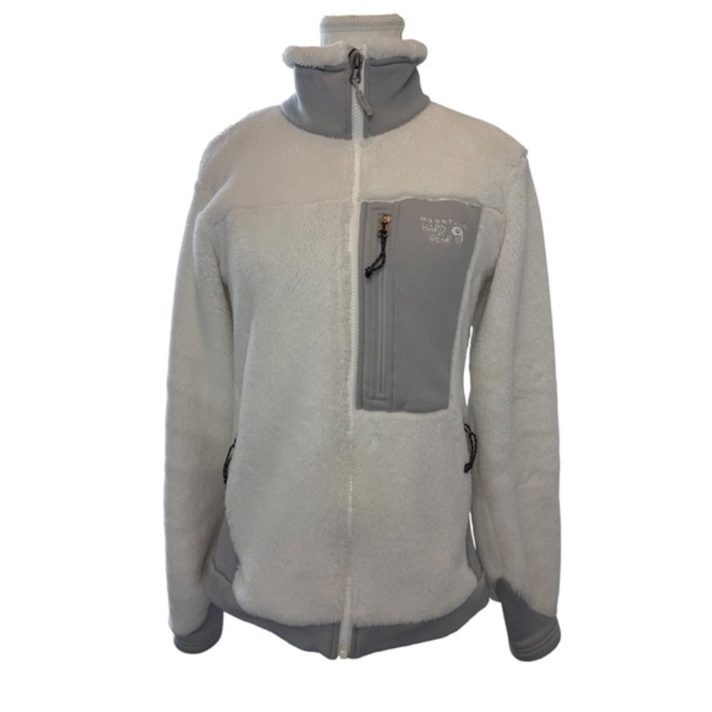 Mountain Hardwear Polartec‎ High Loft Fleece Jacket White Grey Medium Ultra Soft